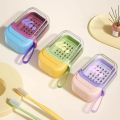 Cartoon Dopamine Soap Box Leak-Proof Portable Plastic Soap Holder with Drain Tray Locking Buckle Soap Container Keep Soap Dry. 