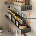 wall rack Wall Mounted Kitchen Condimenters Spice Rack Organizer Shelf Kitchen Storage Wall Shelf Organizers Hanging Hook Rack For Kitchen. 