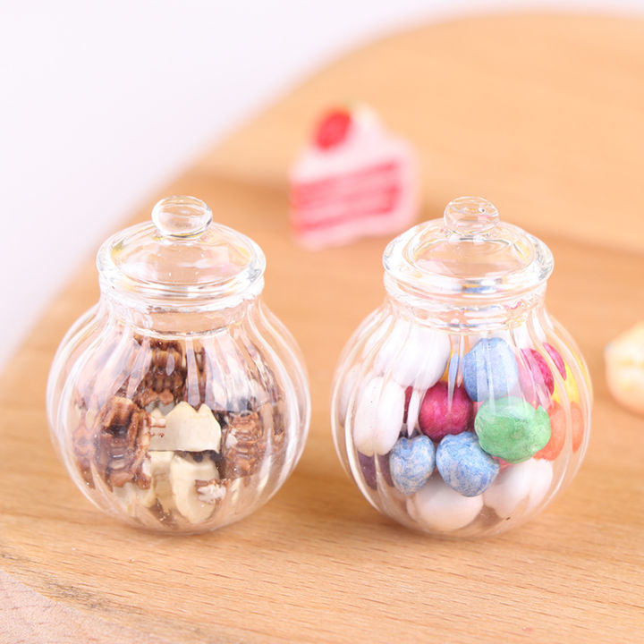 1 12 Dollhouse Miniature Round Glass Candy Jar Add A Sweet