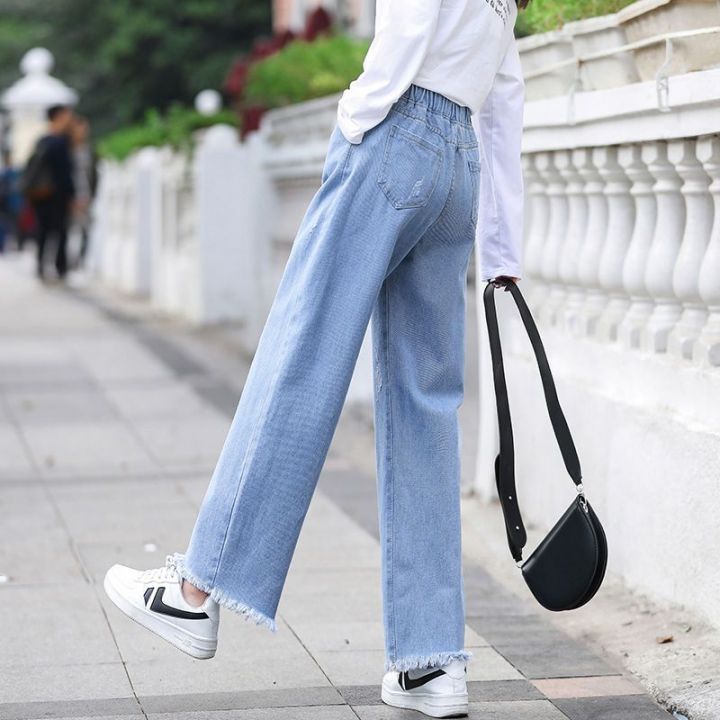 Junior%20and%20Middle%20School%20Students%20Wide-Leg%20Jeans%20Women's%20Spring%20and%20Summer%20New%20Versatile%20Casual%20Loose%20Girl%20Student%20Big%20Children%20Straight%20Pants%20-%20Image%204