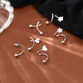 2pcs Stainless Steel Spiral Twisted Lip Ring Tongue Piercing Heart Star Ear Cartilage Helix Piercing Stud Earring Jewelry Gifts. 