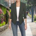 Epoch Women Formal Stylish Women's Business with Slim Fit Irregular Hem Perfect for Office Wear Anti-wrinkle Cardigan Suit Coat in Solid Colors Ideal for Formal Events on Spring Summer Autumn. 