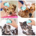 Dog Bath Brush, Pet Massage Brush Shampoo Dispenser, Soft Silicone Brush Rubber Bristle for Dogs and Cats Shower Grooming. 
