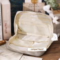 Multilayers Grids Stationery Storage Cases Layered Classified Cosmetic Bag 90 ° Wide Opening Pen Bag Kawaii Students School Supply Large Capacity Zipper Pencil Pouch 1Pcs. 