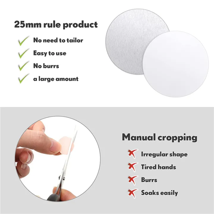 Mini Sublimation Disc Sublimation Blank Aluminum Stickers Set Round Blank Bezel Pendant Tray ...