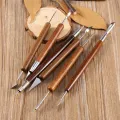 6PCS Sculpting Tool Pottery Tools Wood Handle Pottery Set Wax Carving Sculpt Smoothing Polymer Shapers Pottery Clay Ceramic Tool. 