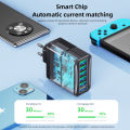 USLION 6 In 1 USB Charger Tablet Fast Charge Laptop Quick Charger EU KR UK US Plug Travel Phone Adapter For iPhone Xiaomi Poco. 