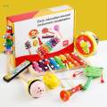 8x Wooden Percussion Instruments Child Early Learning Musical Toys for Kids Beginners Professionals. 