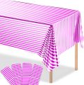 54" x 72" Plastic Table Cover Table Cloth Birthday Party Decoration Reusable Shine Striped. 