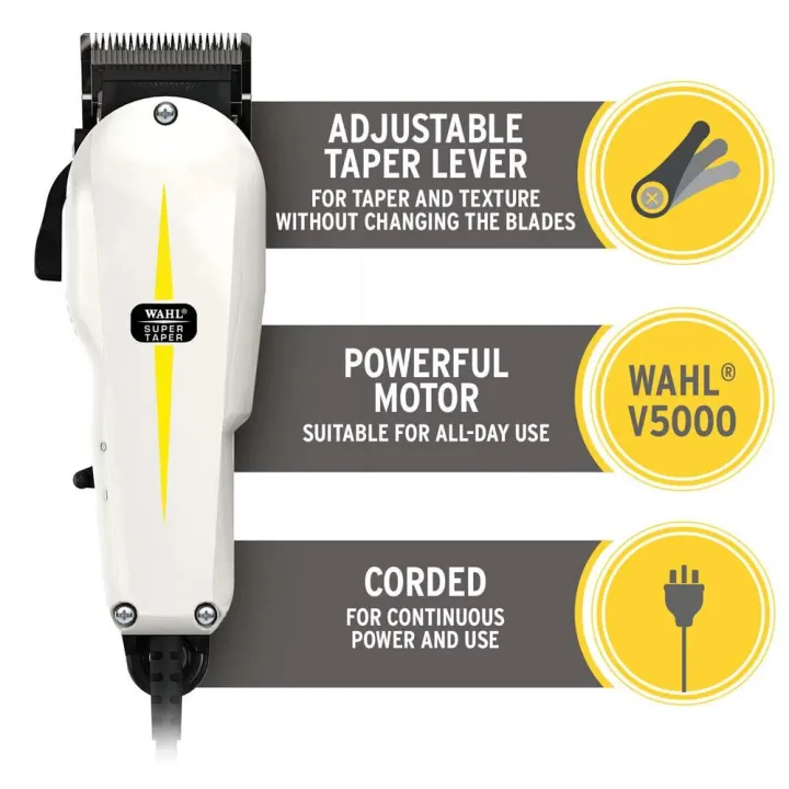 WAHL%20SUPER%20TAPER%20Original%20Corded%20Electric%20Professional%20Clipper%20Powerful%20Motor%20Adjustable%20Blade%20Saloon%20&%20Home%20Usage%20Trimmer%20Full%20Set%20-%20Image%203