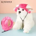 Dog Hat 1 Pc Pet Hat Dog Hat with Ear Holes Breathable Ultralight Protection Summer Headwear Drawstring Supplies Pet Hat. 