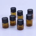 100pcs 1ml/2ml/3ml/5ml Empty Amber Glass Essential Oil Bottle Thin Glass Small Amber Dram Perfume Oil Vials Sample Test Bottle. 