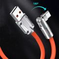 120W 6A Super Charge Cable TypeC Quick Charge Liquid Silicone Data Cable Type C Interface 180° Rotatable Cord for Samsung iPhone. 