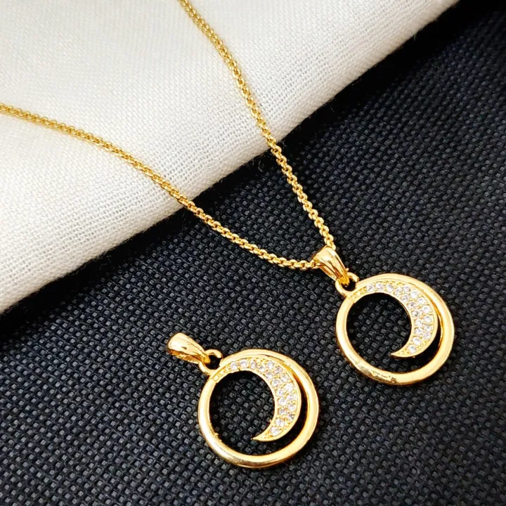 Gold%20Plated%20Guaranteed%20Women%20Chain%20&%20Pendant%2018inch%20Necklace%20Korean%20Stylish%20Wedding%20Party%20Gifts%20Fashion%20Jewellery%E2%80%8B%20-%20Image%202