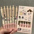 6Pcs Fashion Cute Gel Pens Black Ink Press Pen Kawaii Stationery Aesthetic Stationery Cartoon Anime Ballpoint Pen Student Gifts. 