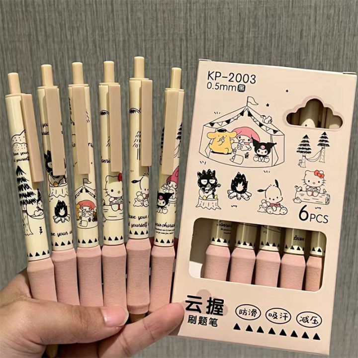 6Pcs%20Fashion%20Cute%20Gel%20Pens%20Black%20Ink%20Press%20Pen%20Kawaii%20Stationery%20Aesthetic%20Stationery%20Cartoon%20Anime%20Ballpoint%20Pen%20Student%20Gifts%20-%20Image%203