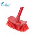 CURVED BATHROOM CLEANING BRUSH WITH 120CM PLASTIC COATED METAL HANDLE  - FEATHER BRAND. 