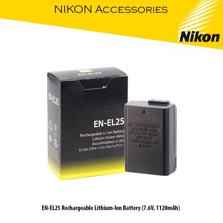Nikon EN-EL25 Rechargeable Lithium-Ion Battery (7.6V, 1120mAh) for Z50 ...