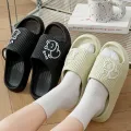 【WEJA】Women Slippers 2023 Summer Soft Sole Cloud Beach Slipper Thick Platform Sandals Women Korean Eva Slippers Couple Home Flip Flops. 