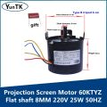Projection Screen Motor 60KTYZ Permanent Synchronous Flat shaft 8MM Silver Cloth Lifting Motor. 