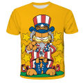 The Garfield Show Anime figures Kids Cute Cartoon T-shirts for Boys 3D Printed T-shirt Clothes Fandom for Summer Casual Clothing. 