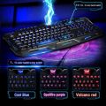 Gaming Keyboard M200 LED Wired USB Illuminated Cool Ergonomic PC Gaming Keyboard Adjustable 3 Color LED Backlight Backlit Keyboard. 