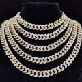 Men Women Hip hop Iced Out Bling chain Necklace 13mm Miami Cuban Chains HipHop Necklaces Fashion Charm Jewelry. 