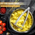 Potato Masher Stainless Steel, Masher Kitchen Tool, Potato Masher Hand for Making Mashed Potatoes, Vegetables and Fruits, Black. 