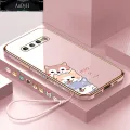 AnDyH Casing Case For Samsung Galaxy S10 S10 Plus S10+ Case Fashion Cute Cartoon Dogs Luxury Chrome Plated Soft TPU Square Phone Case Full Cover Camera Protection Anti Gores Rubber Cases For Girls. 
