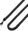 Glamon Diamond cut franco chain 3mm Thick Stainless Steel Necklace for men women Gold chain Black mala boys chain for men silver. 