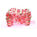 Happy Valentine's Day Pop up Happy Birthday Valentines Gift Wedding Invitation Handicraft With Envelope. 