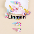 Linman 10PCS Cute Unicorn hairpins For Baby Girls Sweet Butterfly Hair Portable Clips mermaid rainbow Hair Clips Barrettes Kids Hair Accessories. 