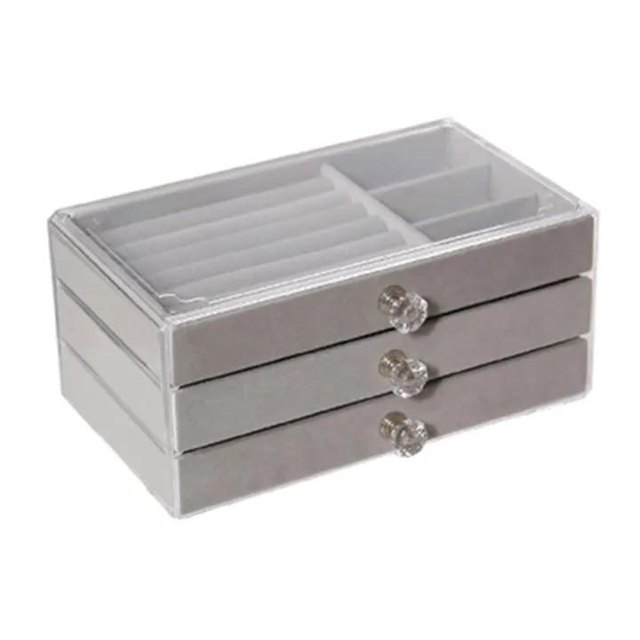 Jewelry%20Storage%20Box%20With%203%20Layers/1%20Layer%20Large%20Capacity%20Rounded%20Corners%20Velvet%20Interior%20Earrings%20Rings%20Organizer%20Storage%20Case%20-%20Image%204