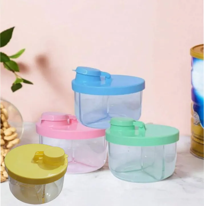 Formula Dispenser Travel - Milk Box Milk Powder Container, Baby Milk Powder Dispenser, Powdered Milk Holder Dosing Pot With 3 Bottle Dividers, Baby Milk Powder Formula Container, Candy Fruit Box For Kid Toddler Children Travel. (9.5 X 9.5 X 6 CM)