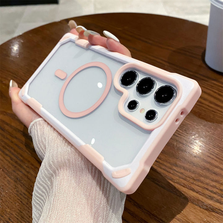 HOCE%20Armor%20Magnetic%20Phone%20Cases%20For%20Samsung%20Galaxy%20S24%20Ultra%20S24%20Plus%20MagSafe%20Case%20Soft%20Shockproof%20Bumper%20Clear%20Hard%20Back%20Cover%20-%20Image%204