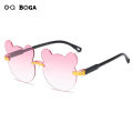 OQ BOGA 8 Colors Unisex Bear Frame Anti UV Kids Sunglasses Children Outdoor Eye Protection Rimless Sun Glasses. 