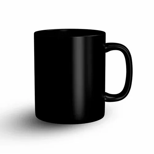 Matt Black Colour Straight 11Oz Ceramic Mug For Coffee And Tea