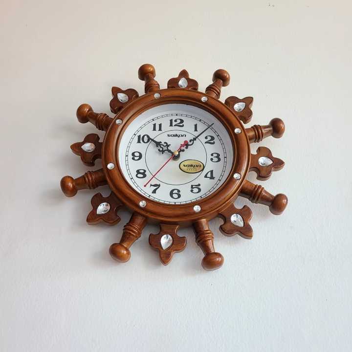 Saikon%20Quartz%20Clock%20wood%20colour%20Analog%20Ship%20Wall%20Clock%20s-917%20made%20In%20India%2030cm%20x%2014cm%20-%20Image%203