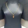 Gold Plated 2.8mm Bismarck Chain with Pendant. 