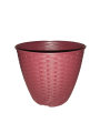 High Quality Plastic Flower Pot Cane Weaved Design Large 24cm x 22cm (Diameter x Height). 