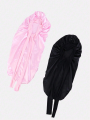 1/3pc Long Satin Wide Brim Nightcap Silky Bonnet Hair Wrap Sleeping Sleep Cap With Elastic Soft Band Styling Cap Hair Wrapping. 