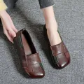 【ZOSR】jxLoafers Women Mules Leather Shoes Casual Flat Shoes Mary Jane Vintage Korean Shoes For Women Slippers INS New3/8. 