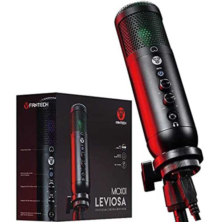 Fantech MCX01 Leviosa Professional Condenser Microphone with RGB Illumination USB Interface Cardioid Polar Pattern