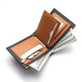 【ZOSR】Wallet Men's Personalized Three-Fold 3D Embossed Wallet Multi-Card Credit Card Holder Zipper Coin Short Wallet Men. 