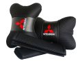 Mitsubishi High Quality Headrest Pillows 2 Pieces With Seat Belt Straps 2 Pieces. 