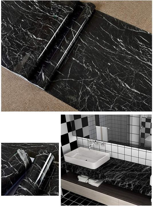 Black%20Marble%20Aluminum%20Foil%20Kitchen%20Stickers%20Oil-Proof%20Waterproof%20Self%20Adhesive%20Wallpaper%20PVC%20Bathroom%20Wall%20Stickers%20-%205%20Meter%20-%20Image%203
