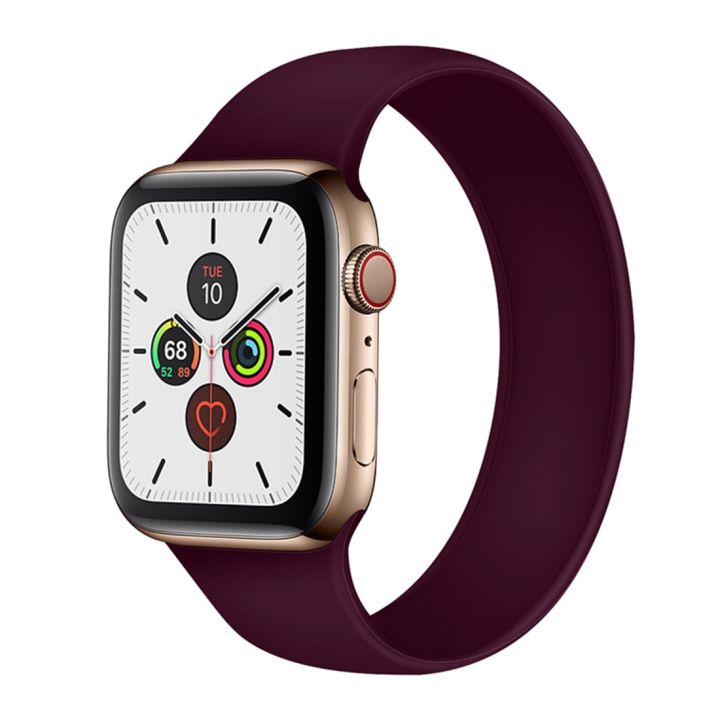 For Apple Watch Ultra 49mm / Series 8&7 45mm / SE 2&6&SE&5&4 44mm / 3&2&1 42mm Solid Color Elastic Silicone Watch Band, Size:L 156mm(White)