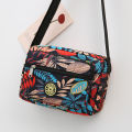 Bags for the Elderly Grandma Crossbody Small Square Bag Printed Nylon Women's Bag Oxford Cloth Shoulder Bag Casual Canvas Bag. 