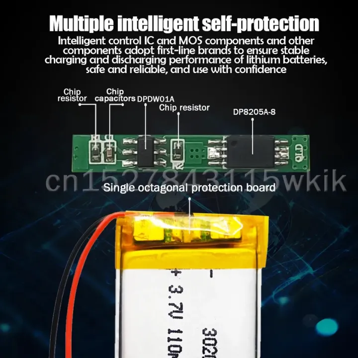 302025%203.7v%20100mAh%20Li-ion%20Li-Po%20Cells%20Lithium%20Polymer%20Rechargeable%20Battery%20For%20Bluetooth%20GPS%20MP3%20MP4%20Recorder%20-%20Image%206