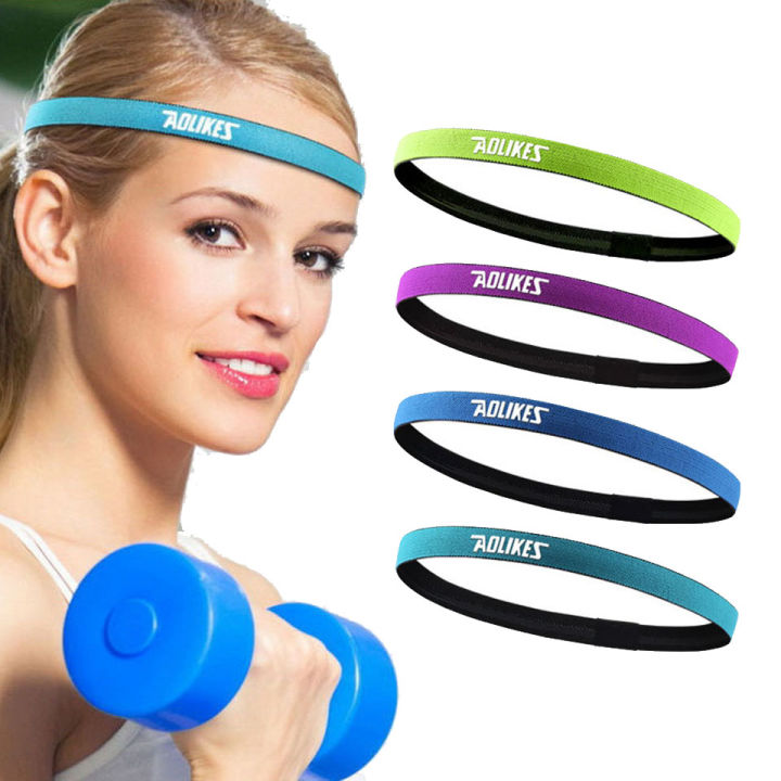 NEW 【LATS Store】Aolikes Nylon Elastische Hoofdbanden Zweetband Antislip Voor Mannen Haarbanden Running Zweet Bands fitness Hoofdband
